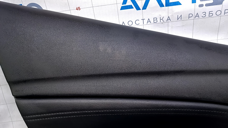 Door trim card rear left Mazda 6 13-15 Touring black with black insert leather, armrest black leather, molding gray gloss, scratches, abrasions, dent