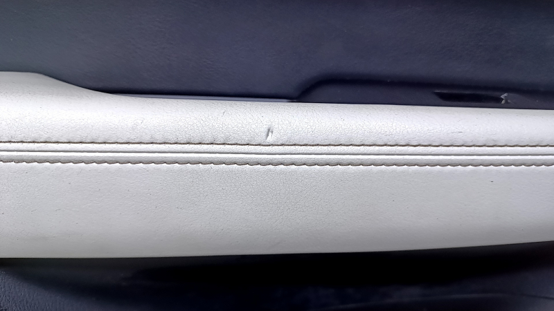 Door trim card rear left Mazda CX-5 17- with black insert leather, armrest leather gray, molding gray structure, butt, dent, abrasions, scratches
