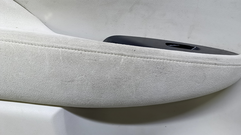 Door trim card rear left Nissan Leaf 13-17 gray with gray insert plastic, armrest gray cloth, scratches, abrasions, whitened plastic, for dry cleaning