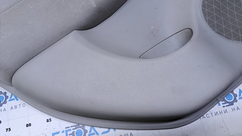 Door trim card rear left Nissan Leaf 13-17 gray with gray insert plastic, armrest gray cloth, scratches, abrasions, whitened plastic, for dry cleaning