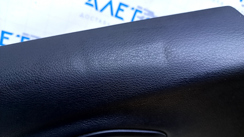 Door trim card rear left Jeep Cherokee KL 14-18 black with black insert leather, armrest black leather, molding dark wood, scratches, abrasions, dents