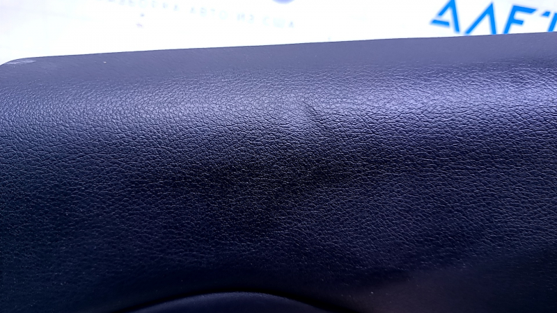 Door trim card rear left Jeep Cherokee KL 14-18 black with black insert leather, armrest black leather, molding dark wood, scratches, abrasions, dents, bumps