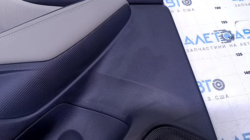 Door trim card rear left Subaru Forester 19- SK black with gray insert cloth, armrest leather gray, molding black matte, scuffs, for dry cleaning, scratches