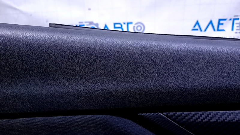 Door trim card rear left Subaru Impreza 17- black with black insert cloth, armrest black leather, molding carbon, scratches, abrasions, scuffs, breakage fastening