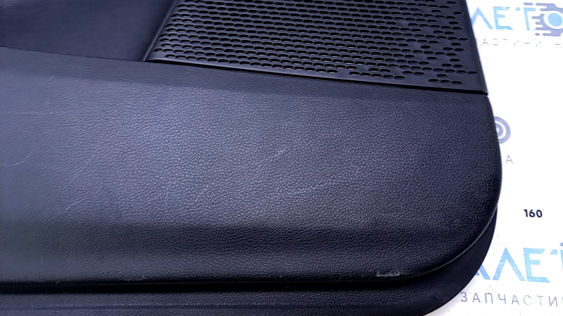 Door trim card rear left Dodge Journey 11- black with black insert leather, armrest black leather, scratches, abrasions