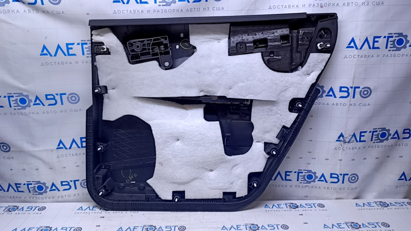 Door trim card rear left Dodge Journey 11- black with black insert leather, armrest black leather, scratches, abrasions, bumps