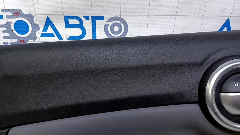 Door trim card rear left Fiat 500X 16-17 black with gray insert leather, armrest gray leather, scratches, abrasions, scuffs
