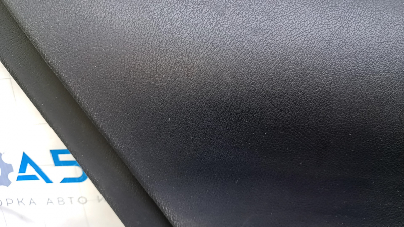 Door trim card rear left Mercedes W221 long black with black insert leather, armrest black leather, molding dark wood, ashtray, scratches, abrasions
