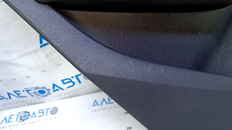 Door trim card rear left Audi Q5 8R 09-17 black with black insert rubber, armrest black rubber, molding dark wood gloss, scratches, abrasions, dents
