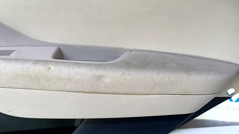 Door trim card rear right Hyundai Sonata 15-17 black with beige insert plastic, armrest beige leather, gray molding structure, scratches, abrasions, dents, for dry cleaning