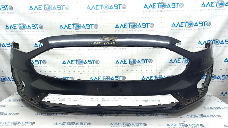 Front bumper bare Ford Fusion mk5 19-20 without parking sensors and towing hook, black, non-standard holes, scratches