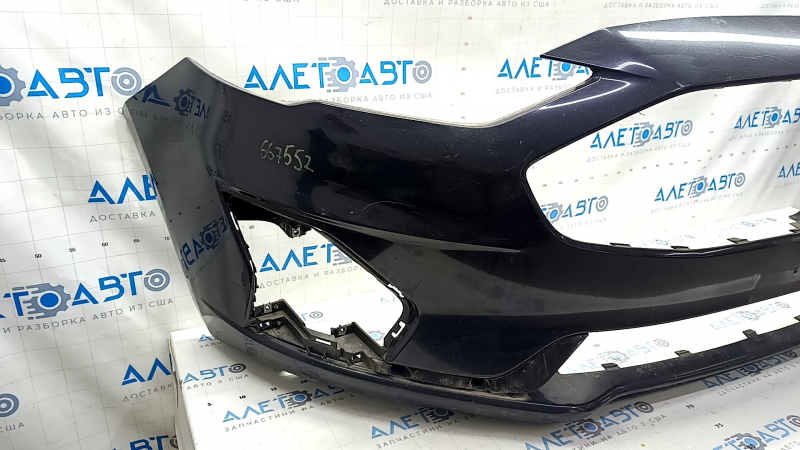 Front bumper bare Ford Fusion mk5 19-20 without parking sensors and towing hook, black, non-standard holes, scratches