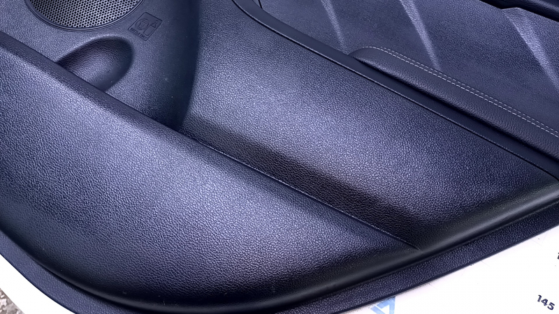 Door trim card rear right Kia Forte 4d 17-18 rest black with black insert plastic, armrest black leather, scuffs, scratches