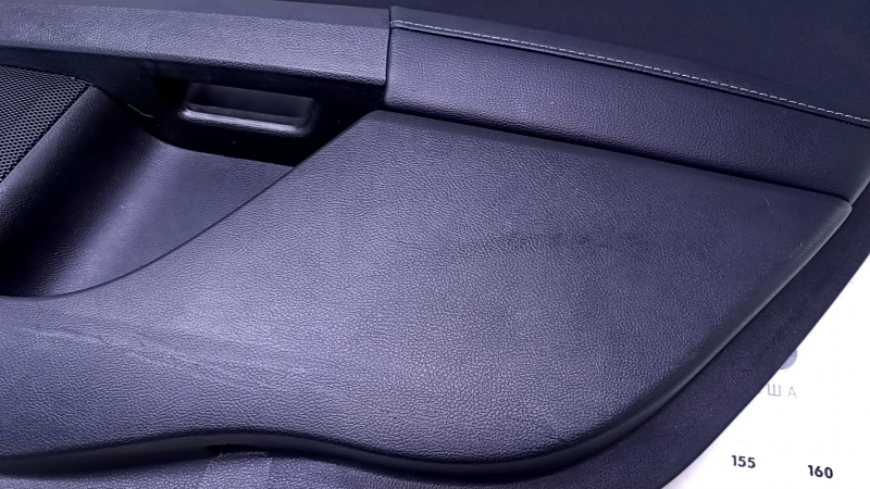 Door trim card rear right Ford Fusion mk5 17-20 black with black insert cloth, armrest black leather, molding gray structure, scratches, abrasions, dents
