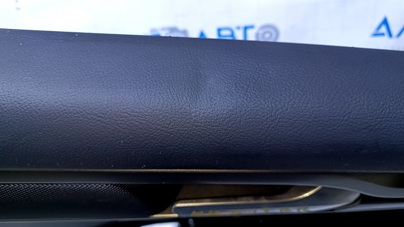 Door trim card rear right Ford Fusion mk5 17-20 black with black insert cloth, armrest black leather, molding gray structure, scratches, abrasions, scuffs, dents