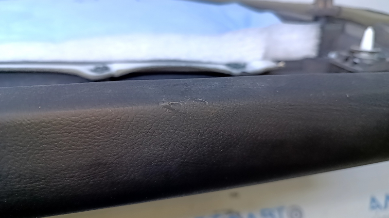Door trim card rear right Ford Fusion mk5 17-20 black with black insert cloth, armrest black leather, molding gray structure, scratches, abrasions, scuffs, dents