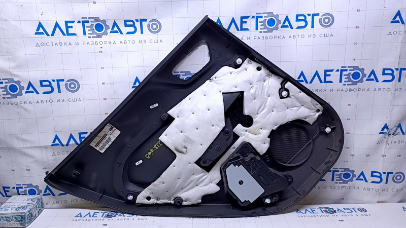 Door trim card rear right Ford Fiesta 11-19 black with black insert plastic, armrest black plastic, scratches, abrasions, scuffs