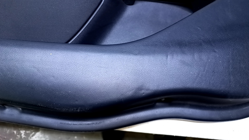 Door trim card rear right Lincoln MKZ 17-20 black with black insert leather, armrest black leather, molding light wood gloss, with backlight, tear, dents, scratches, burrs, cracked fasteners