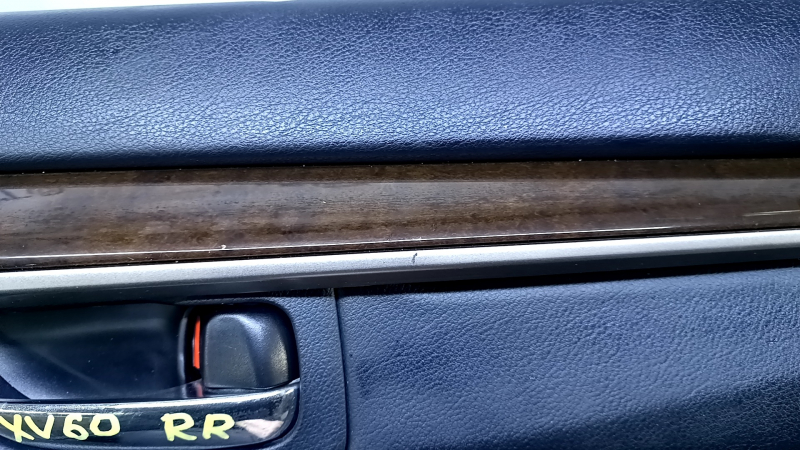 Door trim card rear right Lexus ES300h ES350 13-18 black with black insert leather, armrest leather, molding dark wood gloss, with backlight, scratches, abrasions, dents