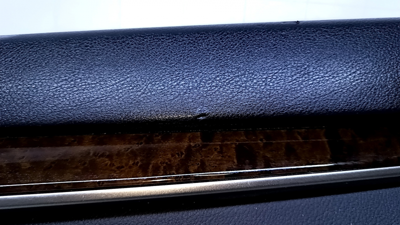 Door trim card rear right Lexus ES300h ES350 13-18 black with black insert leather, armrest leather, molding dark wood gloss, with backlight, scratches, abrasions, scuffs, bumps