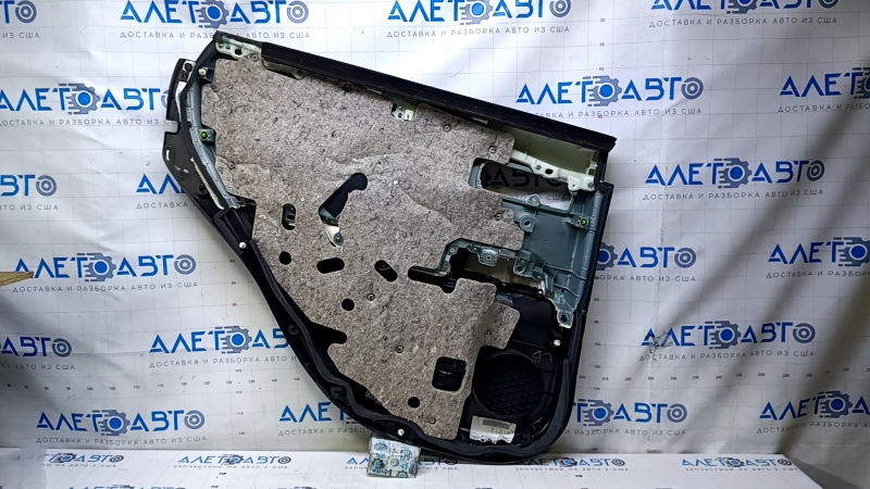 Door trim card rear right Lexus RX350 RX450h 10-15 black with black insert leather, armrest black leather, broken fastening, scuffs, dents, abrasions, scratches
