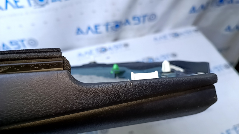 Door trim card rear right Lexus RX350 RX450h 10-15 black with black insert leather, armrest black leather, broken fastening, scuffs, dent, bump, abrasions, scratches