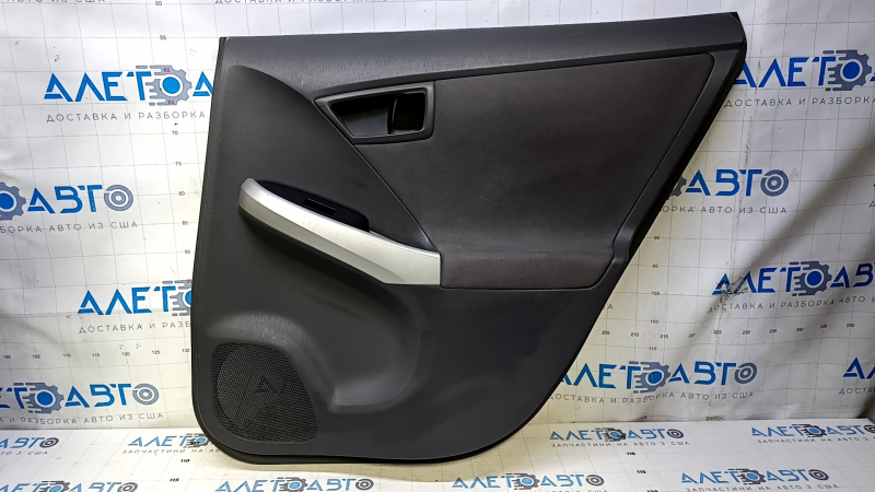 Door trim card rear right Toyota Prius 30 10-15 dark gray with dark gray insert cloth, armrest dark gray cloth, scratches, abrasions, broken fastener