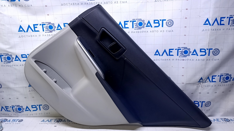 Door trim card rear right Toyota Camry v50 12-14 usa gray with black insert plastic, armrest black rubber, scratches, abrasions