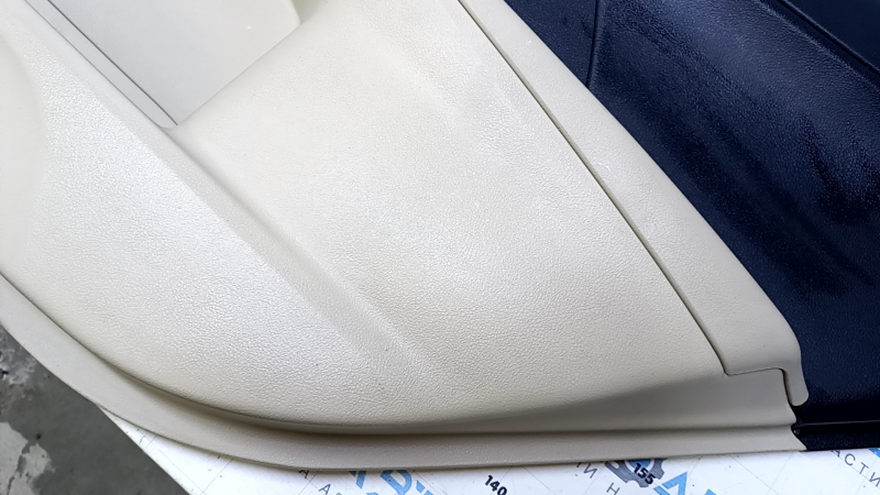 Door trim card rear right Toyota Camry v50 12-14 usa beige with black insert plastic, armrest beige rubber, scuffs, scratches