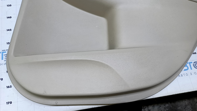 Door trim card rear right Toyota Camry v50 12-14 usa beige with black insert plastic, armrest beige rubber, scuffs, scratches