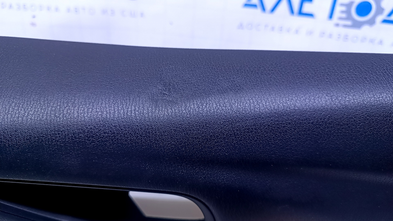 Door trim card rear right Mazda 6 13-15 grand touring black with black insert leather, armrest black leather with red stitching, molding chrome, dent, scratches, abrasions, bump
