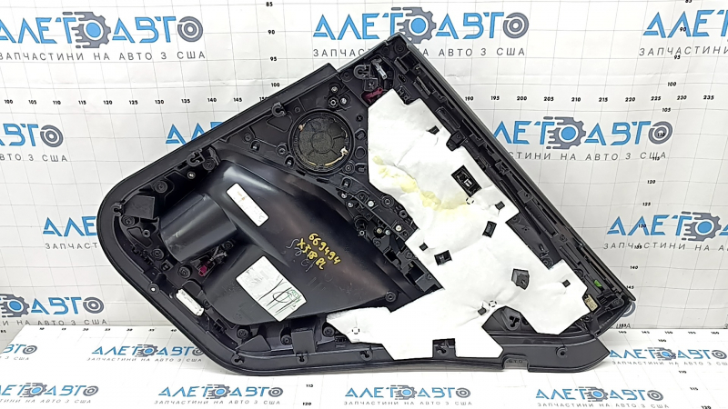 Door trim card rear left BMW X3 G01 18-21 leather black, insert leather Vernasca black, gray stitching, overlay dark oak, scratches