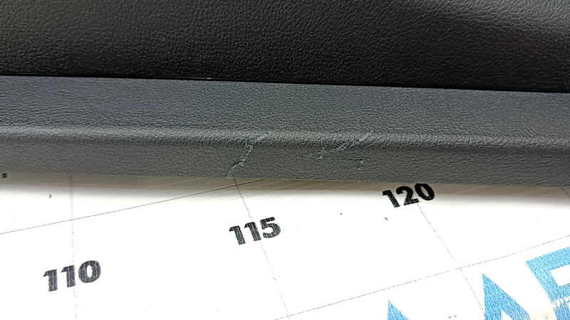 Door trim card rear left BMW X3 G01 18-21 leather black, insert leather Vernasca black, gray stitching, overlay dark oak, scratches
