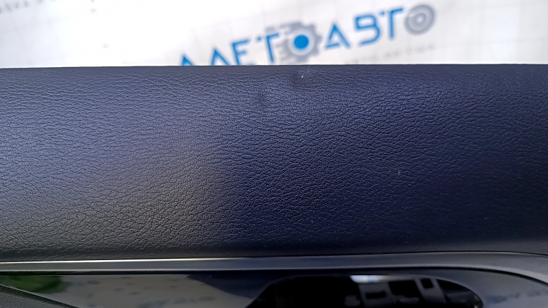 Door trim card rear right Infiniti QX30 17- black with black insert leather, armrest black leather, molding black-gray gloss, dents, scratches, abrasions