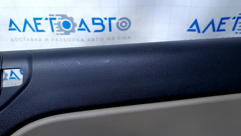Door trim card rear right Jeep Compass 11-16 brown with brown insert plastic, armrest brown plastic, scratches, abrasions, whitened plastic, scuffs