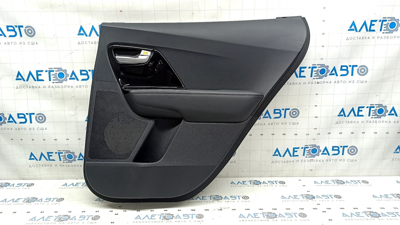 Door trim card rear right Kia Niro 17-22 HEV, PHEV black, glossy insert, without heating, armrest leather, scratches