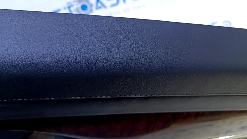 Door trim card rear right Cadillac CTS 14- black with black insert leather, armrest black leather, molding light wood gloss with chrome, with backlight, bumps, dents, scuffs, abrasions, scratches