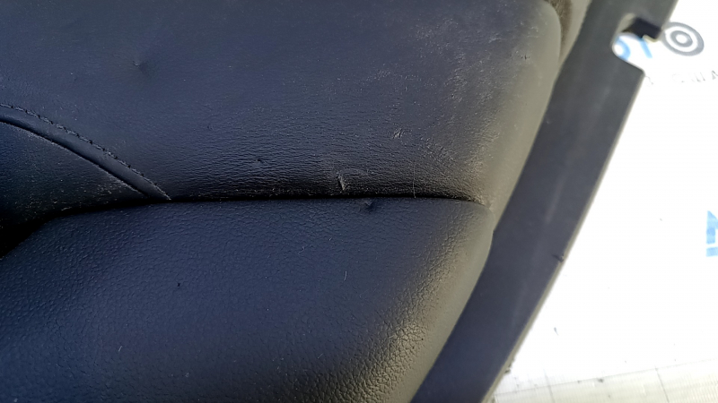 Door trim card rear right Cadillac CTS 14- black with black insert leather, armrest black leather, molding light wood gloss with chrome, with backlight, bumps, dents, scuffs, abrasions, scratches