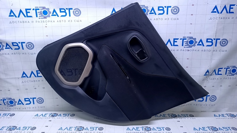 Door trim card rear right Jeep Renegade 15 - black with black insert cloth, armrest black cloth, speaker cover beige, scuffs, scratches