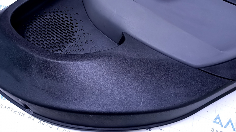 Door trim card rear right Fiat 500X 16-17 black with gray insert leather, armrest gray leather, under the tweeter, scuffs, scratches