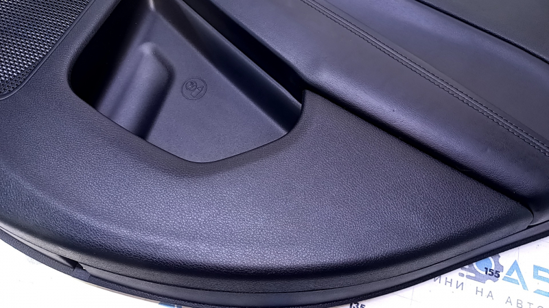 Door trim card rear right Jeep Compass 17- black with black insert leather, armrest black leather with black stitching, scratches, abrasions, bumps