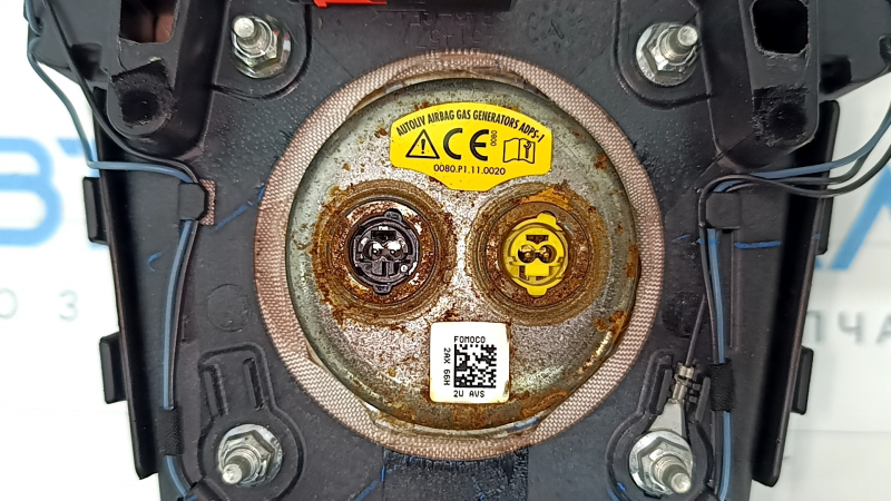 Airbag in steering wheel driver Ford Fusion mk5 17-20 black, rusty pyropatron, corrosion