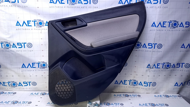 Door trim card rear right Subaru Forester 14-18 SJ black with gray insert cloth, armrest gray leather, scratches, abrasions, for dry cleaning