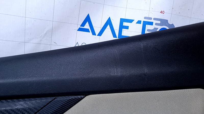 Door trim card rear right Subaru Impreza 5d 17- black with gray insert cloth, armrest gray leather, molding carbon structure, scratches, abrasions, scuffs, for dry cleaning