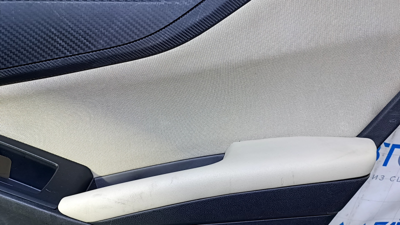 Door trim card rear right Subaru Impreza 5d 17- black with gray insert cloth, armrest gray leather, molding carbon structure, scratches, abrasions, scuffs, for dry cleaning