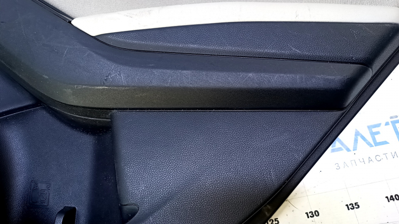 Door trim card rear right Subaru Impreza 5d 17- black with gray insert cloth, armrest gray leather, molding carbon structure, scratches, abrasions, scuffs, for dry cleaning