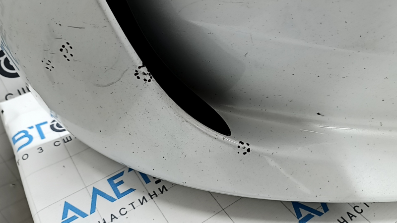 Front bare bumper Tesla Model 3 18 - for parking sensors white PPSW, scratches, bumps, broken fasteners