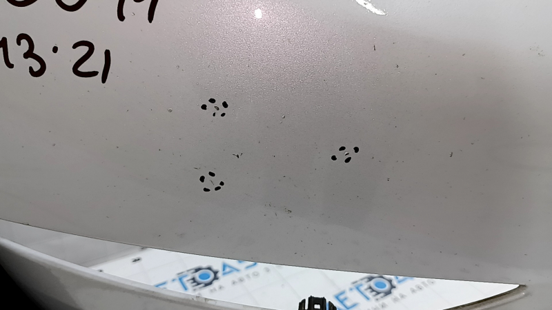 Front bare bumper Tesla Model 3 18 - for parking sensors white PPSW, scratches, bumps, broken fasteners