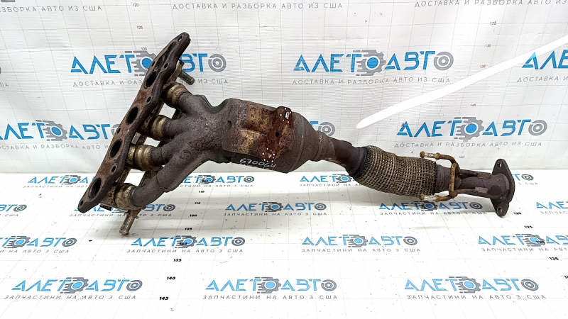 Exhaust manifold with catalytic converter Ford Fusion mk5 17-20 hybrid rusty, mesh torn, bolts broken