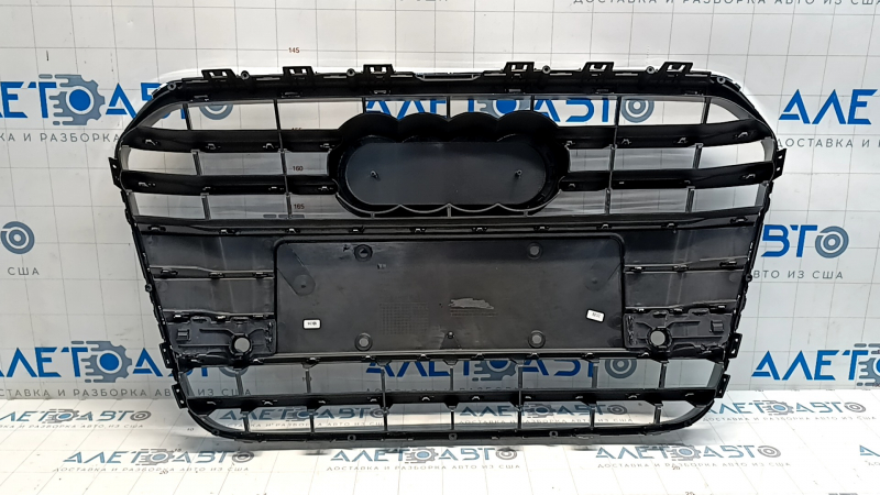 Radiator grille assembly Audi A6 C7 12-15 prerest without camera black gloss for parking sensors